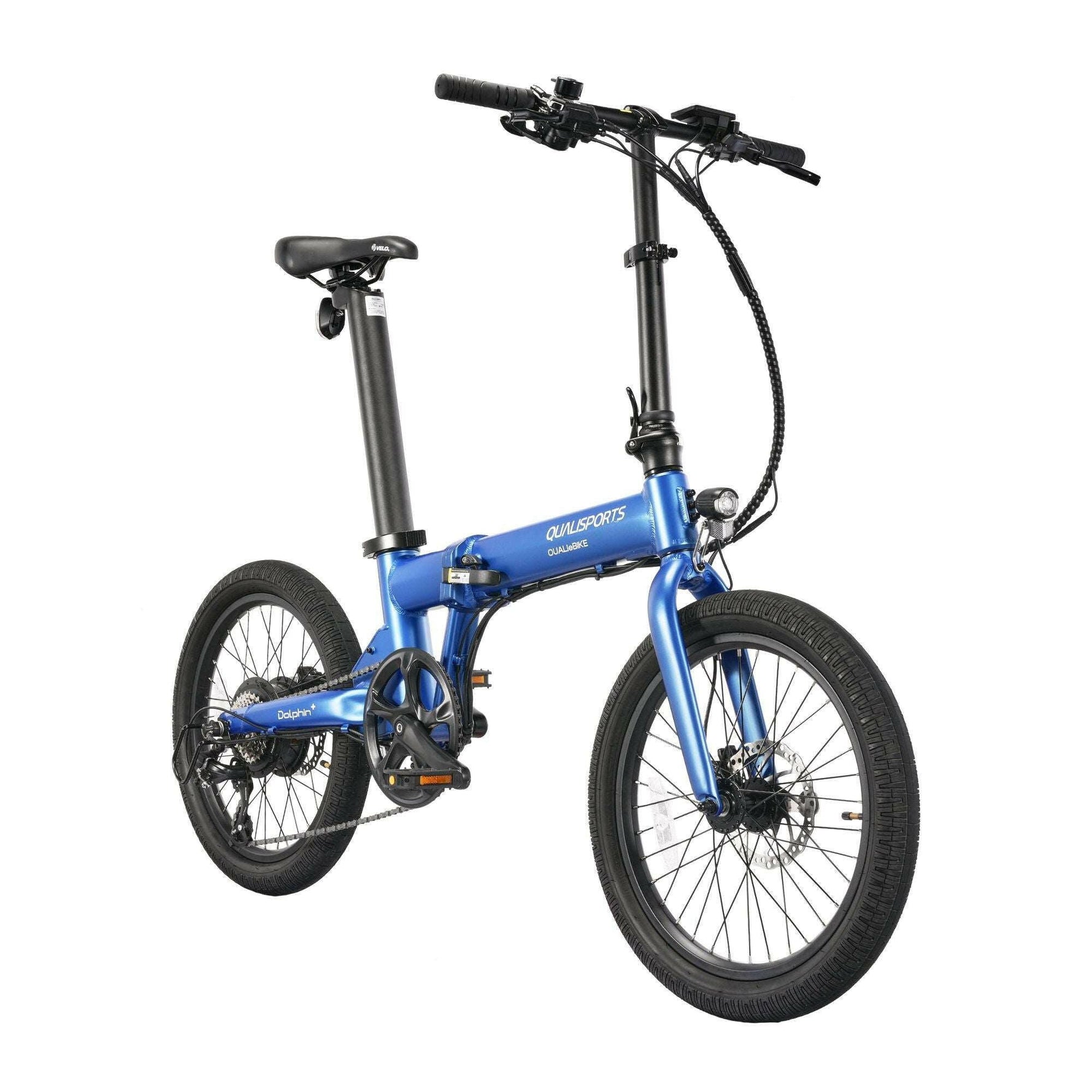 Blue Qualisports Dolphin Folding Electric Bike