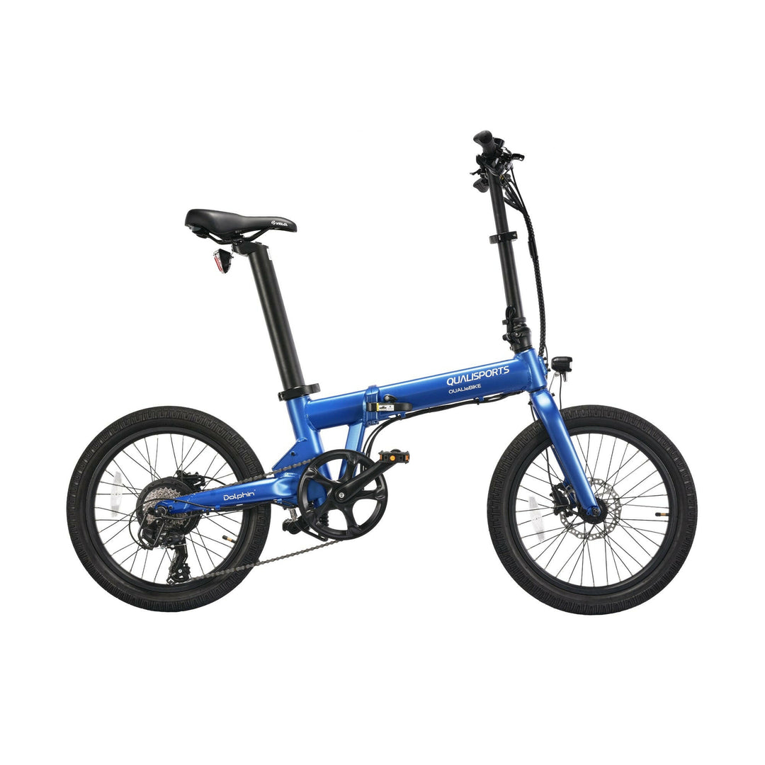 Blue Qualisports Dolphin Folding Electric Bike