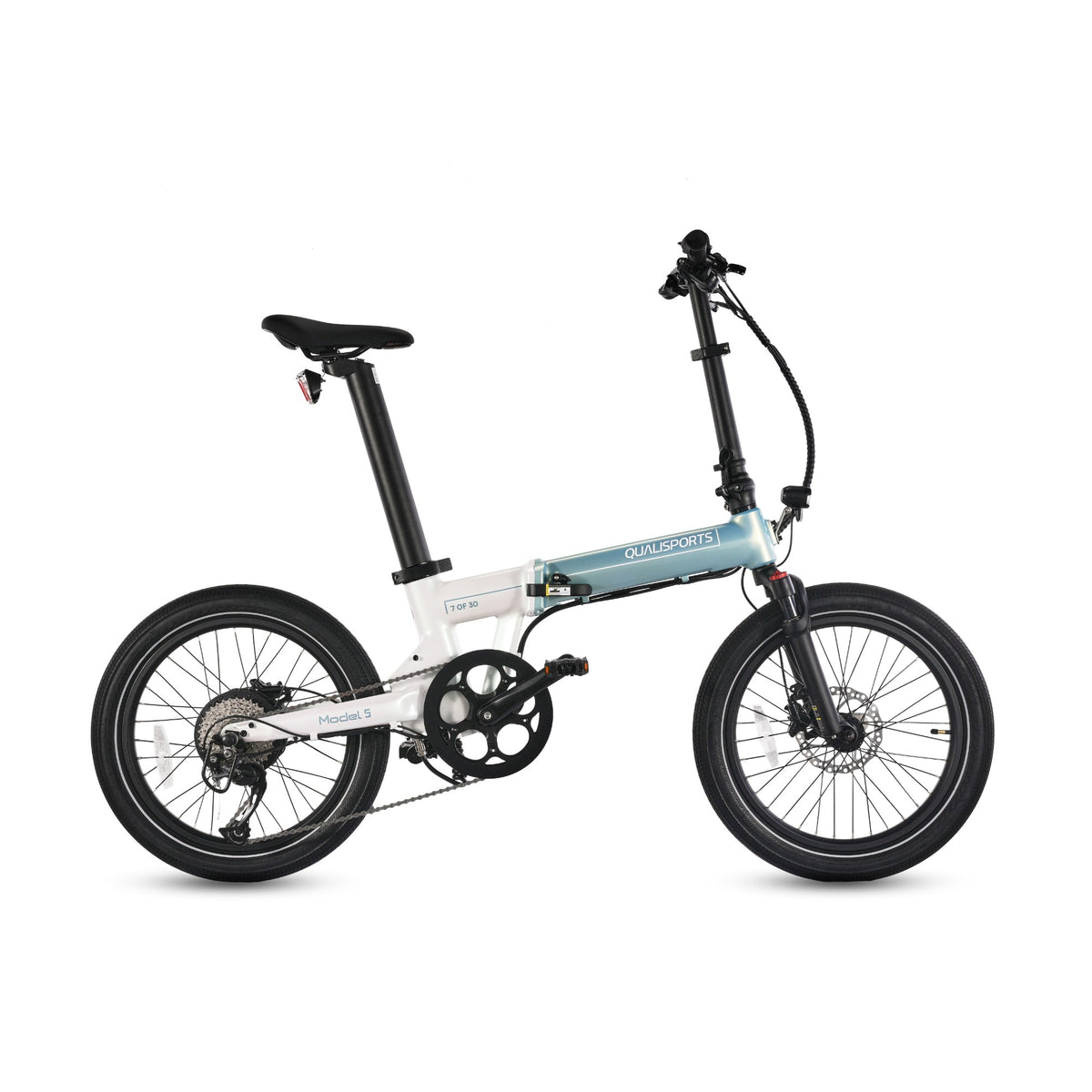 A Fizzy Ocean Qualisports Model 5 folding electric bike