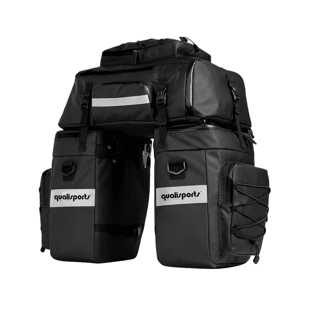 E-bike pannier bag with Qualisports logo