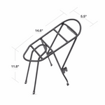 Dimensional view of the volador rear rack