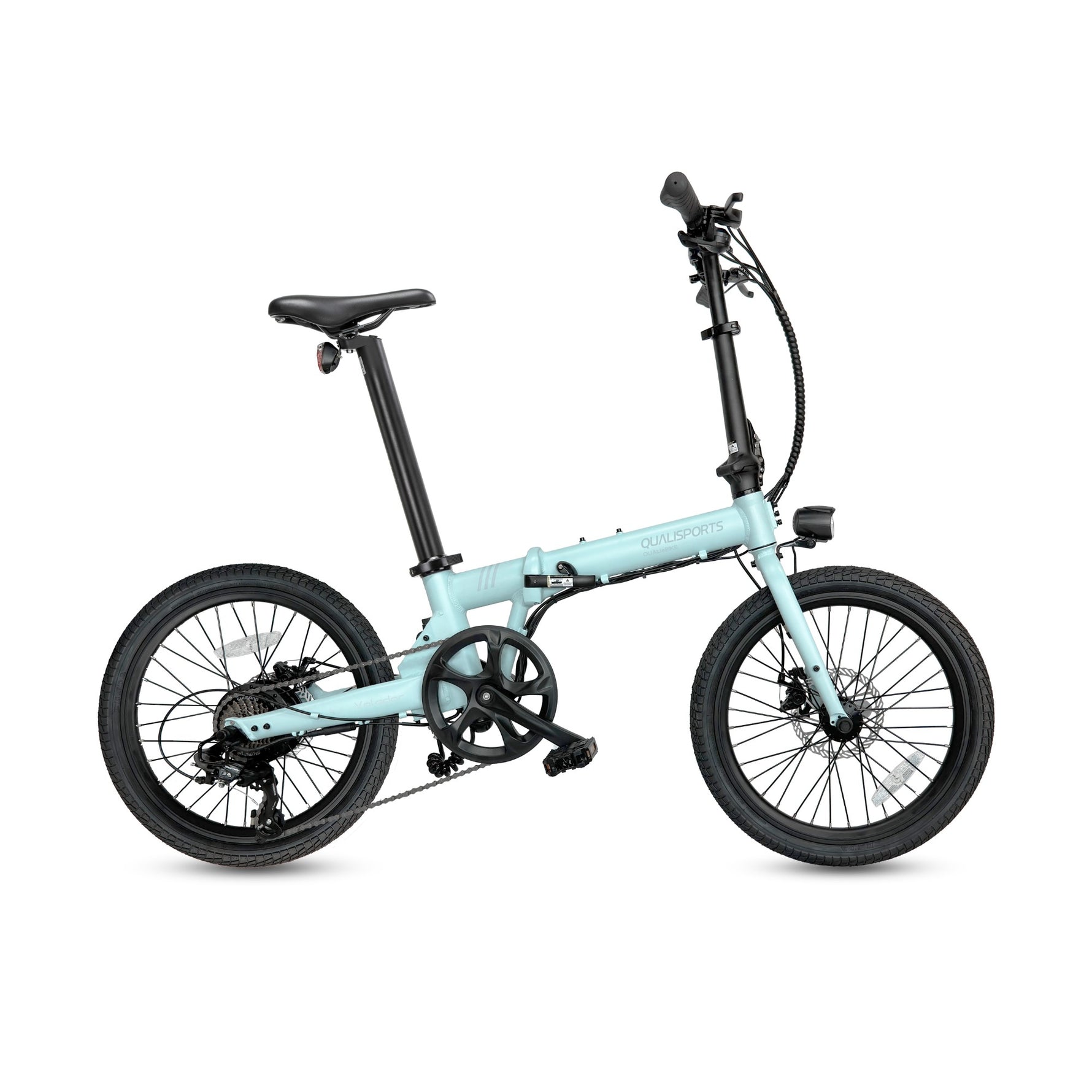 Qualisports 2024 Volador folding e-bike with powder blue color